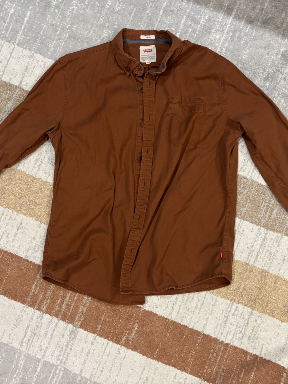 Levi's Men's Rust Orange Button-Down Shirt